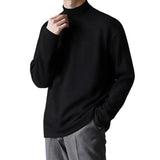 Men's Thin Lightweight Mock Turtleneck - Black - Lightweight Sweater - 4XL - Polyester - image 29