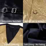 Men's 4 Pcs Dark Gold Vest Tie Set - Gold - 4Pcs Set - 2017 - XXXL - Silk - image 5