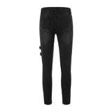 Men's Punk Skinny Denim Buckle Jeans - Black - Skinny Jeans - XXXL - Polyester Denim - image 9