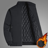 Men's Plus Size Casual Windbreak Coat - Dark Blue - Padded Jacket - 8XL 122.5-137.5 KG - Polyester - image 8