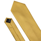 Men's 3 Pcs Silk Gold Premium Tie Set - Gold - 3pc Tie Set - N-5244 - One Size - Silk - image 5