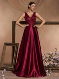 Women's Elegant Satin Sequin Dresses - Navy Blue - Evening Dress - XXL - Polyester Sequin - image 35