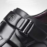 Men's Closed Toe Buckle Strap Sandals - Brown - Sandals - 48 B - PU Leather - image 14