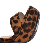 Women's High Leopard Print Platform Sandals - Leopard Pattern - Beige Brown - 44 B - PU Suede Leather - image 20