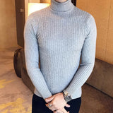 Men's High Neck Mock Neck Pullovers - Beige - Mock Neck Shirt - Asian 3XL(70-95Kg) - Polyester - image 3