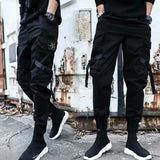 Men's Streetwear Hip Hop Cargo Pants - Black - XXXL - Polyester - image 8