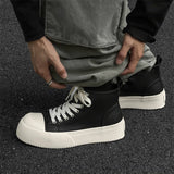 Women's Men's Platform High Top Sneakers - Black - Platform Sneakers - 46 B - Canvas - image 11