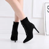 Women's Sexy Stiletto Latin Dance Boots - Black - A-11CM Indoor - 44 B - PU Leather - image 5