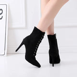 Women's Sexy Stiletto Latin Dance Boots - Black - A-11CM Indoor - 44 B - PU Leather - image 7