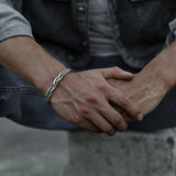 Men's Women's Braided Twist Bracelet - Silver - AL6122 - Adjustable - Alloy/Silver Plated - image 3