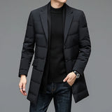Men's Quality Down Winter Warm Jacket - Black - 1 / Long / Down Dress Jacket - 4XL (EUR XL) - Polyester/Down - image 5