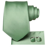 Funki Buys | Neckties | Men's 3 Pcs Sage Green Luxury Tie Set