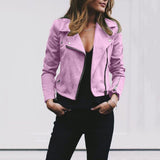Women's Diagonal Zipper Short Jacket - Champagne - Jacket - 5XL - Polyester - image 12