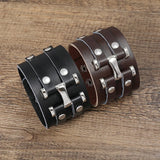 Unisex Leather Buckle Clip Wristbands - Black - 1 / 2 Pcs Wristbands - Medium - PU Leather - image 9