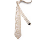 Beige patterned tie on a white background