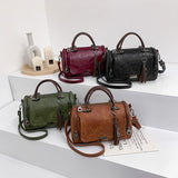Handbags Women's Fashion Boston Bag - Black - Handbag - Medium - PU Leather - image 30