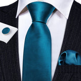 Funki Buys | Neckties | Men's 3 Pcs Shades of Teal Formal Tie Sets