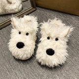 Women's Cute Shaggy Dog Slippers - Beige - Dog Slippers - 36-37 - Plush - image 2