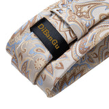 Men's 3 Pcs Stylish Paisley Tie Set - Beige -  SJT-7290 - One Size - Silk - image 2