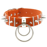 Women's Ring Collar Gothic Necklace - Red - Ring Collar Necklace - PU Leather - image 5