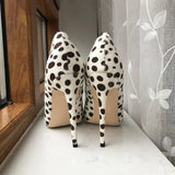 Women's White Black Spotted Heels - White/Black - 1 / 12cm Heel - 46 B - Patent Leather - image 12