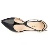 Women's Super High Heel T-Strap Stilettos - Black - Ladies Dress Shoe - 12 B - PU Patent Leather - image 2