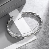 Men's Women's Nordic Twisted Bangle - Silver - AL20539 - Adjustable - Alloy/Silver Plated - image 7