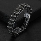 Unisex Metal Bike Chain Wristband - Black - Bike Chain Bracelet - 17cm Bracelet - Stainless Steel - image 5