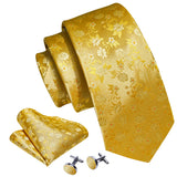 Men's 3 Pcs Classic Gold Tie Set - Gold - N-5150 - One Size - Silk - image 38