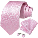 Men's 4 Pcs Formal Pink Silk Tie Sets - Pink - 7710 - One Size - Silk - image 31