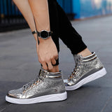 Men's Women's Bling Lace Up Sneakers - Gold - Bling Sneakers - 9.5 B - PU Leather - image 27