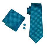 Funki Buys | Neckties | Men's 3 Pcs Teal Geometric Tie Set