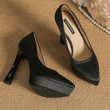 Women's Elegant Satin High Heel Pumps - Pink - 1 / 12cm Heel - 41 B - PU Patent Leather - image 18