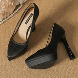 Women's Elegant Satin High Heel Pumps - Pink - 1 / 12cm Heel - 41 B - PU Patent Leather - image 22