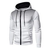 Men's Zip Up Tie Up Hoodie Pullovers - White - Hoodie - 4XL - Polyester - image 9
