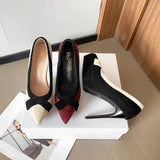 Women's Suede Bow Tie Platorm Heels - Black - 12cm Heel - 42 B - PU Suede Leather - image 18