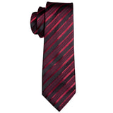 Men's 3 Pcs Classic Formal Tie Sets - Red/Black - 5022 - One Size - Silk - image 35