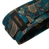Funki Buys | Neckties | Men's 3 Pcs Teal Paisley Tie Set