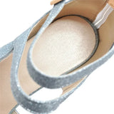 Women's Sequin Peep Toe Platform Sandal - Gold - Sandals - 43 B - PU Leather - image 32