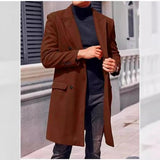 Men's Stylish Business Casual Overcoat - Red Brown - Jacket - 2XL - Polyester - image 18