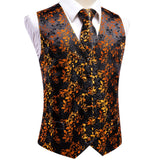 Men's 4 Pcs Luxury Golden Silk Tie Vest Set - Golden - 4pc Tie Set - MJ-0040 - 3XL - Silk - image 6
