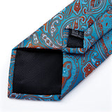Men's 3 Pcs Stylish Blue Floral Tie Set - Blue - SJT-7278 - One Size - Silk - image 4