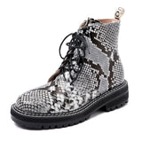 Women's Real Leather Lace Up Ankle Boots - Black - 2 / Fur - 45 B - Leather - image 6