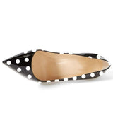 Women's PU Leather Polka Dot Heels - Black - 1 / 12cm Heel - 46 B - Silk/Leather - image 8