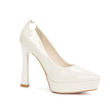 Women's Elegant Patent High Heel Pumps - Beige - 1 / 12cm Heel - 41 B - PU Patent Leather - image 17