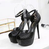 Women's Super High Bling Party Platforms - Gold - Party Shoes - 10 B - PU Leather - image 11