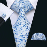 Funki Buys | Neckties | Men's 3 Pcs Blue Formal Silk Tie Set