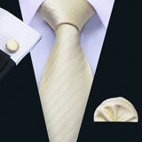 Men's 3 Pcs Classic Formal Tie Sets - Cream - 5086 - One Size - Silk - image 29
