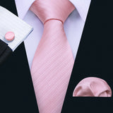 Men's 3 Pcs Classic Formal Tie Sets - Pink - 5090 - One Size - Silk - image 7