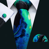 Funki Buys | Neckties | Men's 3 Pcs Shades of Teal Formal Tie Sets